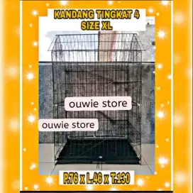 Kandang tingkat 4 bentuk rumah size XL besi tebal murah