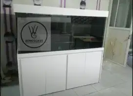 aquarium kabinet ukuran 150×65×70cm kacafull 10mili sistem sump filter