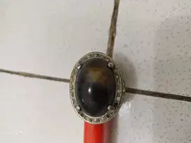 koleksian batu blue oval cincin ring titanium,chat via WA