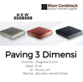 Paving Block 3D (3 Dimensi)/Belah Ketupat K300 Hidrolik, Bekasi.