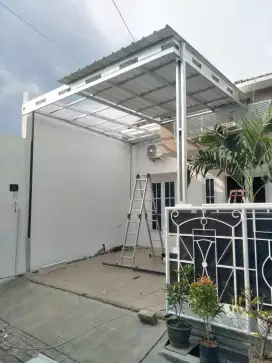 KANOPI/CANOPY BAJA RINGAN, ATAP UPVC ALDERON SINGLE/DOUBLE LAYER