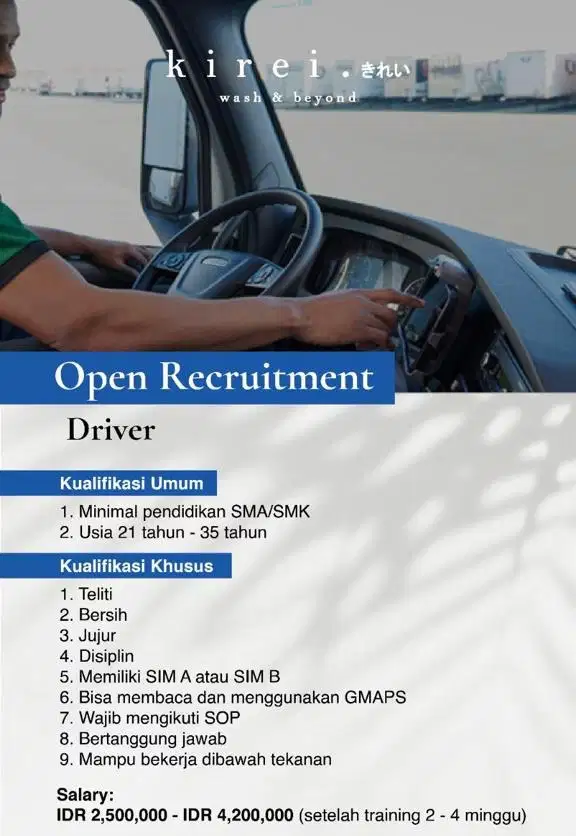 Dibutuhkan Driver Laundry