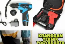 (KRANGGAN TEKNIK)aneka bor cordless 12 v bor baterai bor cas besi kayu