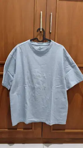 Kaos Pria H&M Relaxed Fit Sky Blue