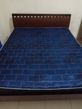 Full Set Ranjang Kayu Jati dan springbed Queen size