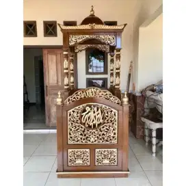 Mimbar Masjid Kubah Kaligrafi Allah Jati Jepara