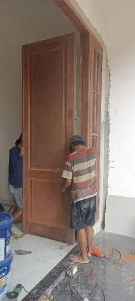 Tukang Kayu Pasang pintu Jendela Mebel HPL Cat Melamik Duco duko