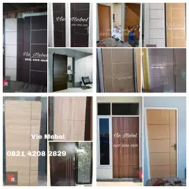 PINTU MINIMALIS TRIPLEK, HDF, ALUMINIUM, KAYU | KUSEN & JENDELA