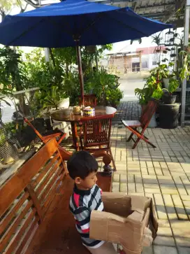 meja payung santai,meja cafe,meja taman jati,meja outdoor