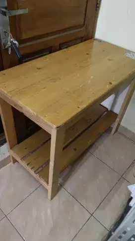 Meja belajar kasir rak kayu