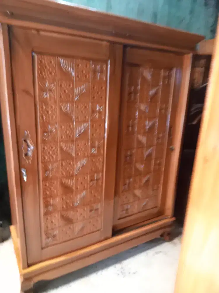 Lemari sleding p2 jumbo jati