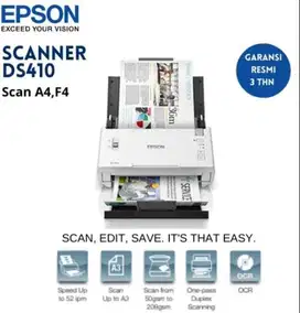 Scanner Epson DS-410 bisa scan sampai kertas A3. Garansi Gratis Antar