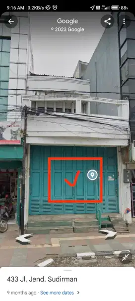 Sewa ruko sudirman dekat pasar andir