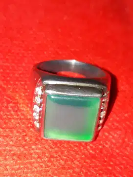 bismillah dijual murah batu cincin garut kristal size 17 ikat perak