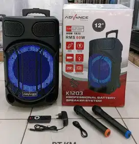 Speaker karaoke Bluetooth Portabel Advance 12 inci K1203