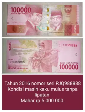 Koleksi Uang Kertas Seri Nomor Cantik Uang Kertas Rupiah Angka Cantik