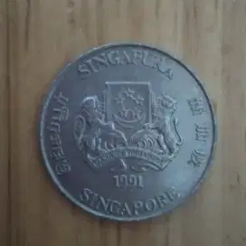Koin Jadul Original 20 Cents Singapura 1991