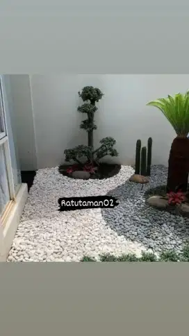 Taman kering kombinasi batu koral