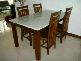 Kursi Makan Minimalis, Kursi Makan Jati, Meja Marmer