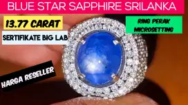 DI JUAL CINCIN BATU PERMATA NATURAL BLUE STAR SAPPHIRE CORUNDUM
