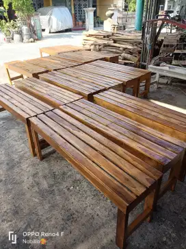 Meja warkop full kayu