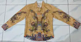 kemeja naga dragon kuning kaisar cina keren import limited edition