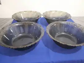 Round Salad Bowl (P-138) 4 pcs Mangkuk Bulat Clear Grey 3D-Grape murah