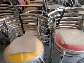 KURSI CAFE BAHAN CHROME MENGKILAP
