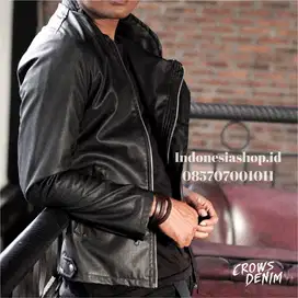 Jaket Kulit Black Biker Double Layer – SK102