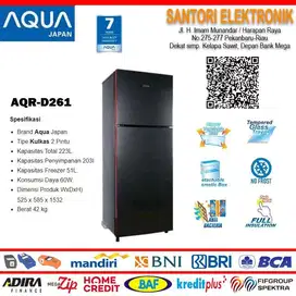 CASH KREDIT KULKAS AQUA 2 PINTU AQR-D261DS