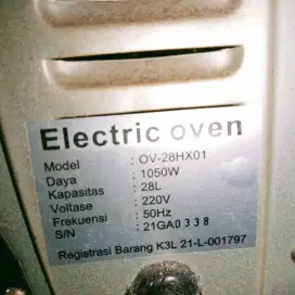 Oven Listrik Flife bekas