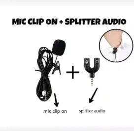 mic klip on plus splitter audio