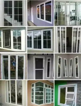 Partisi kaca aluminium pintu jendela
