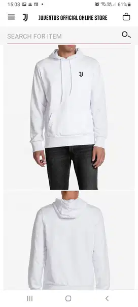 Jaket Hoodie : JUVENTUS ESSENTIAL WHITE HOODIE