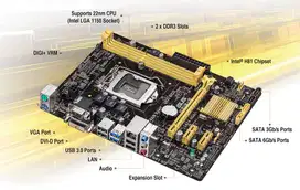 MAINBOARD ASUS H81 ME GARANSI Resmi