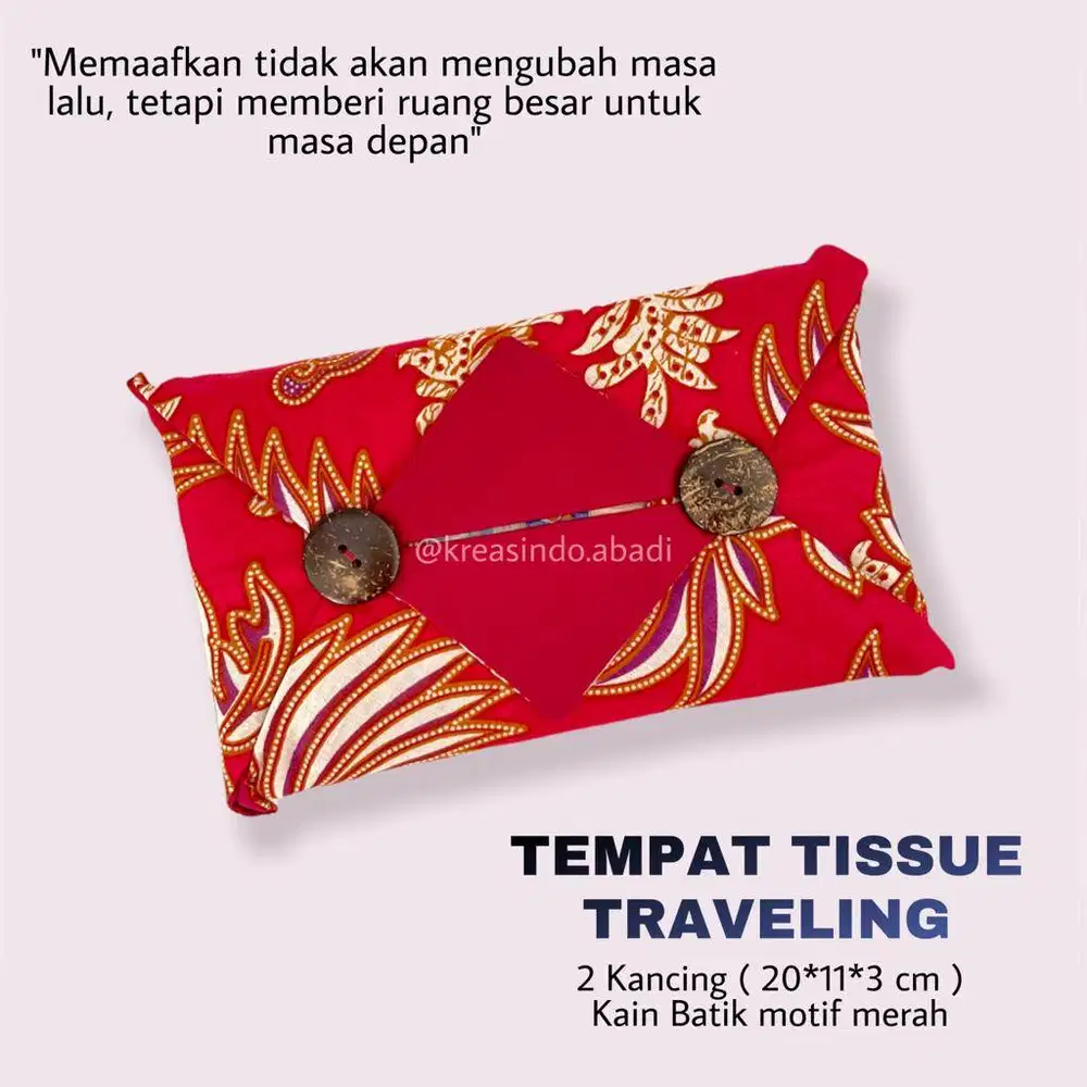 Tempat Tissue Traveling - Wadah Tisu Motif Kain Batik - Tissue Travel