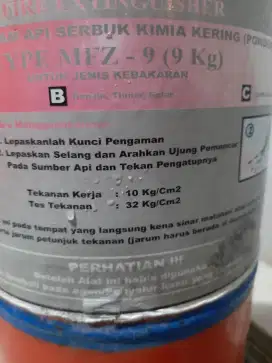 Jual Apar Pemadam Kebakaran Ukuran Besar 9kg Isi Masih Penuh