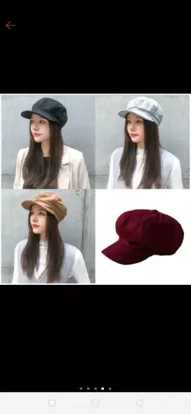 Topi pria wanita newsboy cap apolo polos dewasa model terbaru kekinian