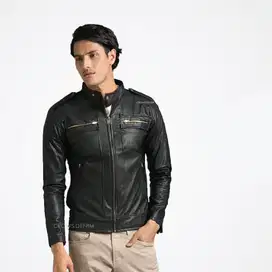 Jaket Kulit, Jaket Kulit Pria, Jaket Kulit Vino Hitam, Jaket Motoran