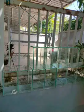 Aquarium Akuarium 4 Sekat Permanen 60x20x25