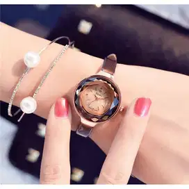 Jam Tangan Wanita - Jam Mini Korean Round Crystal 60