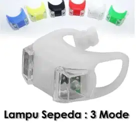 Lampu Sepeda Silicone LED Depan Belakang 3 Mode Waterproof