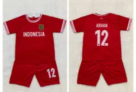 Jersey kaos baju setelan anak timnas indonesia red