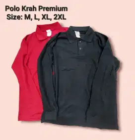 Kaos Polo Krah Import Lengan Panjang