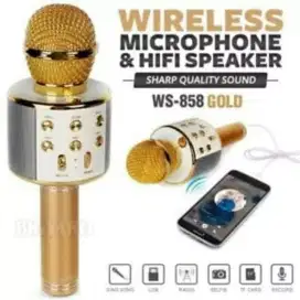 mic karaoke wster ws 858 mic wireless bluetooth