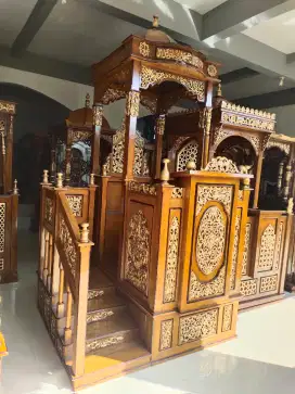Mimbar masjid kayu jati sun