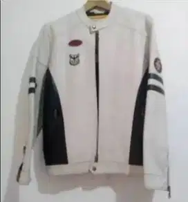 Jaket | white kulit white kece |size m pjg murah kirimm -2 free|aman