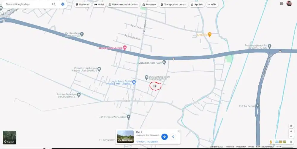 DIJUAL Tanah di JOGOLOYO deket Pintu Tol Demak - Semarang