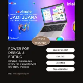 Advan Soulmate Celeron N4020 4GB 128GB+256GB SSD W11 Blue + bonus Tas