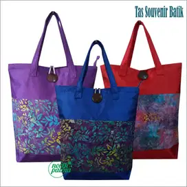 Tas Souvenir Tote Bag Batik Sutera Bangkok Resliting